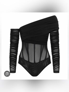 LEAU Bardot Bustier Corset Mesh Bodysuit *LIKE NEW